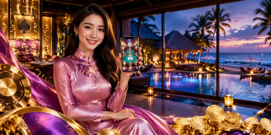 Khung cảnh Mũi Né với thẻ bài minh họa cách đọc danh mục giải trí